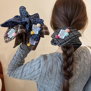 Femme Académique Carré Echarpe Large Bande de Cheveux Haut de Gamme <span class=keywords><strong>Chignon</strong></span> Corde Carré Coiffure Basse Queue de Cheval Casque Lettres Cravate Chouchou - Product Image 2