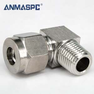 Férula Acero inoxidable 316 Unión codo macho 1/8 1/2 Accesorio de tubo para oxígeno - Product Image 3