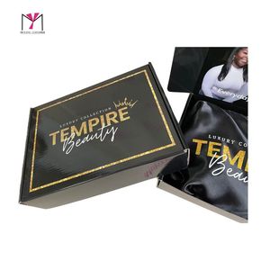 Custom Glossy Black Corrugated Folding <b>Paper</b> Box Gift Cosmetic Wig Packaging Shipping <b>Boxes</b> Print Any Logo Glossy <b>Paper</b> Box - Product Image 5