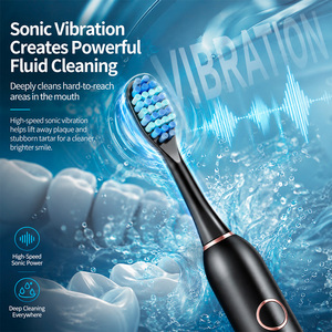 Brosse à dents électrique rechargeable IPX7, nettoyage buccal, 6 modes, brosse à dents sonique pour adultes avec 4 têtes de brosse à poils doux, boîte de voyage - Product Image 5