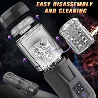 Pompa Penis Masturbator Otomatis untuk Pria, Dapat Diisi Ulang via USB dengan 7 Mode Getar, Fungsi Dorong & Putar untuk Penggunaan Pria Dewasa