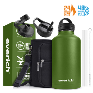 Vente en gros, nouveauté, flacon à vide sport à double paroi de 64oz, <span class=keywords><strong>bouteille</strong></span> d'eau isolée en acier inoxydable avec couvercle en paille et logo - Product Image 5
