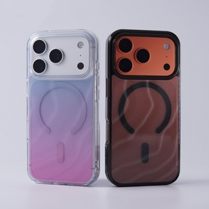เคสโทรศัพท์แม่เหล็กแฟชั่นลายคลื่นน้ำไล่ระดับสีสำหรับ iPhone 17 13 14 15 16 PRO MAX ฝาครอบป้องกันการชาร์จแบบไร้สาย - Product Image 2