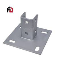 Supports de montage de projecteur à quatre trous en métal galvanisé à fentes, revêtus de zinc Fengchen, avec base de poteau, anti-sismiques, connexion HDG