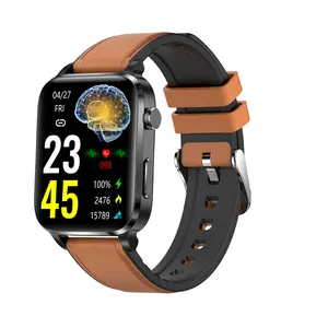 นาฬิกาข้อมือผู้ชายขายส่งสมาร์ท F100 การตรวจสอบอัตราการเต้นหัวใจโลหะอุปกรณ์สวมใส่Androidสตรีนาฬิกาสมาร์ท 2024