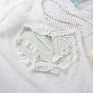Ropa interior de punto de seda helada para mujer, de cintura media, sexy, estilo hipster, sin costuras, con entrepierna de algodón fino, de secado rápido y antibacteriana. - Product Image 5