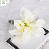 Buket Bunga Calla Lily Plastik Berkualitas Tinggi, Sentuhan Realistis, Bunga Artificial Putih untuk Dekorasi Pernikahan, Pesta, Rumah, dan Centerpiece Meja