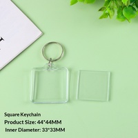 Porte-clés personnalisé avec mini cadre photo, porte-clés en acrylique DIY, impression UV, couvercle transparent, porte-photo d'identité d'un pouce, cadeau pour couple