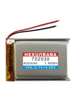 Baterai Lithium Ion Polimer 3.7V 400mAh 702030 2 Kabel untuk Speaker TWS, SMART WATCH, GPS, HEADPHONE, Pena Rekam L040