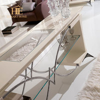 Meuble de style nordique classique moderne, vitrine en verre blanc italien à 1 porte pour salon, villa, hôtel