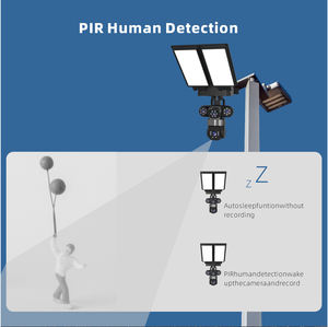 卸売 V380 Pro 3レンズ屋外ソーラー電源ワイヤレスPTZカメラCCTVセキュリティ4G SIMカードソーラー街路灯カメラ - Product Image 5