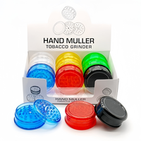 Broyeur à herbes en plastique personnalisé de 60 mm, 3 pièces, petit et portable, pour accessoires de fumage, vente en gros