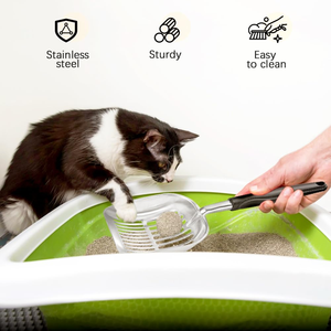 Pelle à litière pour chat portable en alliage d'aluminium avec poignée longue, pelle à excréments en métal pour chaton - Product Image 6