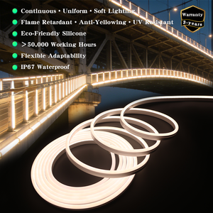 Bande lumineuse LED néon flexible en silicone courbée 24V 12V haute luminosité pour extérieur, éclairage DIY à façonner - Product Image 1