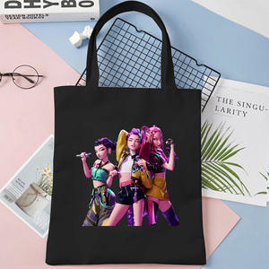 新しい35 * 40cm大容量Kpopデーモンハンターコットンキャンバストートバッグ女子学生ビーチ用ファッショナブルなショルダーバッグ - Product Image 1