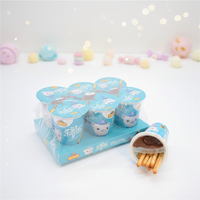 Vente en gros de gâteaux Ladyfingers personnalisés pour enfants, en forme de jouets, avec sauce chocolatée et texture croustillante, en boîte