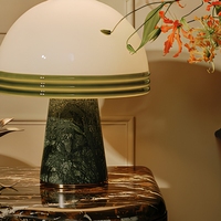 Lampe de table scandinave moderne en marbre avec abat-jour en forme de champignon, lampe de chevet LED pour chambre à coucher, salon