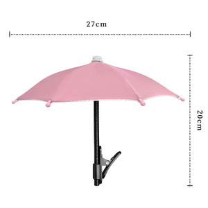 IStapromo Gifts Metal-Flexible Hose Motorcycle <b>Umbrella</b> Bendable Clip Holder Mini Sun-Protective Parasol for Mobile Phone - Product Image 4