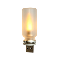 Lampe LED USB à Effet Flamme Plug and Play, Mini Veilleuse Rétro en Verre, Lumière d'Ambiance Portable, Idéale pour l'Automobile