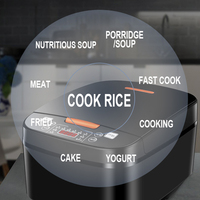 Cuiseur vapeur de riz électrique rapide et Intelligent, ustensile de cuisine multi-usage 5L noir pour micro-ondes en Aluminium antiadhésif