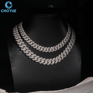 Collar de Cadena de Plata 925 con Baño de Rodio y Moissanita, Corte Brillante Redondo, Micro Pavé, Estilo Hiphop, Certificado GRA, Joyería de Moda - Product Image 5