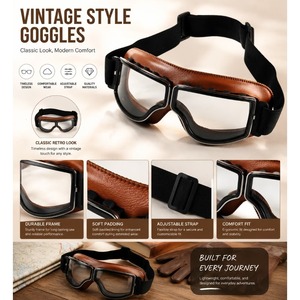 Lunettes de moto Harley, lunettes de cross-country, lunettes pour casque de moto, lunettes de pilote - Product Image 5