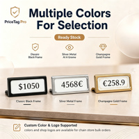 Exhibidor de Etiquetas de Precio de Aleación de Aluminio, Soporte de Etiquetas de Precio Reutilizable con Logotipo Personalizado para Joyería, Relojes, Cosméticos, Vino, Tiendas Minoristas