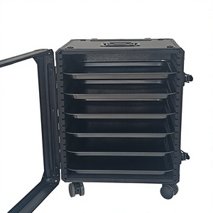 Espositore Classico Artigianale Portatile Impilabile per Miniature con Ruote e 5-6 Vassoi Metallici per Collezioni, Uso Commerciale - Product Image 6