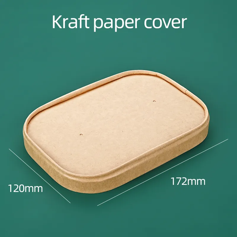 disposable kraft bowl salad bento lunch box take out fast food paper container paper box for picnic food packaging salad bowl