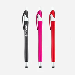 2 in 1 Capacitive Tip Click Plastic Ballpoint <b>Pen</b> Multi Color Two Tone <b>Retractable</b> Advertising Touch Screen <b>Pen</b> Custom Logo - Product Image 3