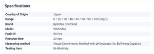 Réactif d'inspection de l'alcalinité KYORITSU WAK-MAL pH 4,8 pour la surveillance des eaux usées industrielles, non destiné à un usage médical - Product Image 2