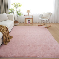 Tapis en fourrure de lapin de haute qualité, couleur unie, lavable en machine, pour salon, chambre à coucher, sol de la maison