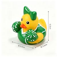 WOWEI MiniInflat Cadeaux pour équipes de cheerleading : Canards en caoutchouc miniatures en gros avec nœuds, Canards de cheerleaders avec nœuds, Pompons pour cadeaux d'équipe