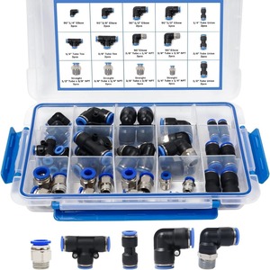 ชุดอุปกรณ์นิวเมติก 1/4 3/8 1/2 นิ้ว NPT เกลียวแบบกดเข้าขนาดต่างๆ - Product Image 1