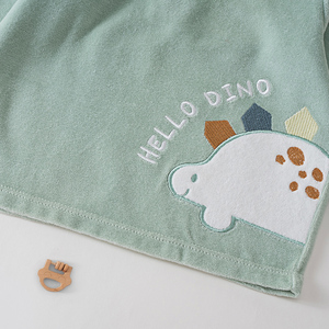 Bộ đồ mặc nhà trẻ em chất liệu nhung mềm mại, kiểu dáng thời trang, chất liệu cotton mùa hè, màu sắc phong phú và chất liệu mềm mại, thích hợp làm áo khoác ngoài cho bé trai. - Product Image 4