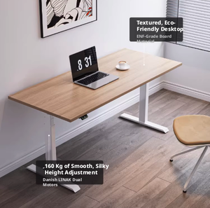 Bureau d'ordinateur moderne en acier avec fonction de réglage en hauteur à double moteur pour les maisons, les écoles et les hôpitaux - Product Image 1