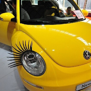Conception de mode chaude 3D faux cils voiture phare décoration mode drôle mignon décoratif voiture avant lumière cils - Product Image 3