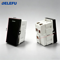 DELEFU 118 Type 1 Gang Interrupteur mural 2 voies, 16A 250V, cuivre pur, PC résistant aux flammes, Brésil Standard Livraison gratuite
