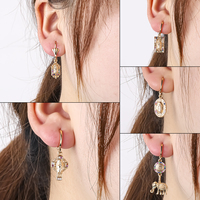 Boucles d'oreilles longues plaquées or, motif arc-en-ciel, religieuses, Jésus, Vierge de Guadalupe, San Judas, zircon CZ, colorées, pour femmes, Largo Aretes