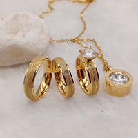 Bague d'amour de luxe alliances de conjoint bagues de promesse pour les couples ensemble de mariée pendentif plaqué or de créateur anneaux de mariage fiançailles