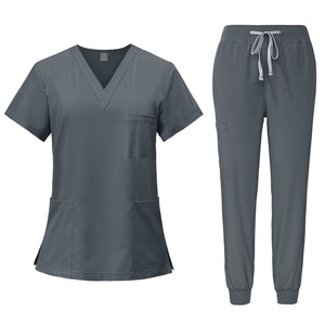 Blusa Médica con Cuello <span class=keywords><strong>en</strong></span> V para Mujer, Corte Clásico, 3 Bolsillos, Alto Rendimiento, Fácil Cuidado, Uniforme <span class=keywords><strong>de</strong></span> Trabajo <span class=keywords><strong>de</strong></span> Manga Corta para Doctora - Product Image 5