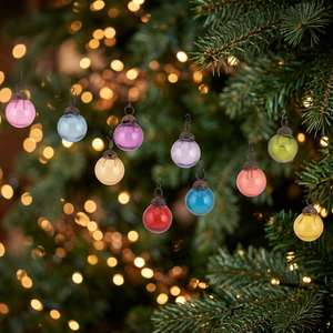 Handmade Premium Multicolor Glass Round Shape Combo Tiny Christmas Hanging Decoration Rust Free Indoor/Outdoor Use Mix Hanging16 - Product Image 3