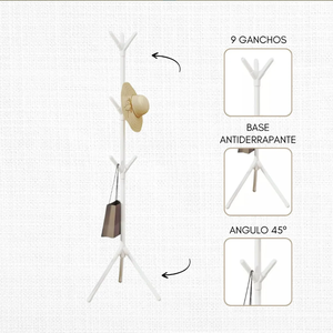 <span class=keywords><strong>Perchero</strong></span> independiente Coat Tree 8 ganchos y colgador de suelo utilizado en el dormitorio Sala de estar Oficina para colgar ropa, sombreros, <span class=keywords><strong>bolsos</strong></span> - Product Image 2