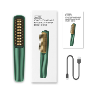Sisir Pelurus Rambut Mini Multi-Fungsi USB Rechargeable, Alat Penata Rambut Portabel Rumah Tangga dengan Pemanas <span class=keywords><strong>PI</strong></span>, Sikat Rambut Elektrik - Product Image 4