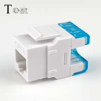 TOM-KJ-45 CAT5E/CAT6/CAT6A UTP Keystone Jack Tipe Punch Down, 180 Derajat UTP RJ45 Jack Keystone untuk Panel Patch dan Faceplate