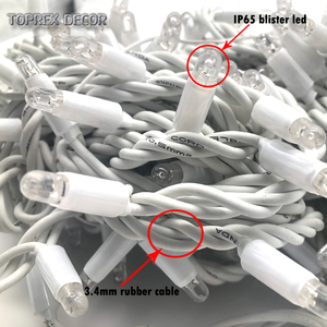 Luci a Stringa LED per Esterni TOPREX con Filo in Gomma Spessa, Luci Natalizie IP65 Impermeabili, 100 LED, Certificazione CE ROHS - Product Image 2