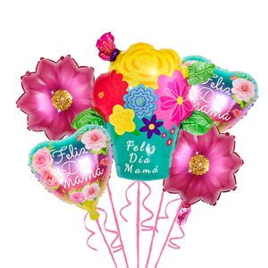 1set spagna madre vaso grembiule Foil Balloons girasole Baloes Heart Love Feliz Dia Mama Gifts Happy mother's Day Decorations - Product Image 2