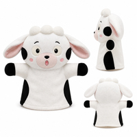 Marionnette de main personnalisée en forme de vache mignonne, en peluche douce, interactive, pour l'éducation précoce, jeu parent-enfant, vente en gros, cadeau pour enfants