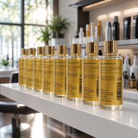 Étiquette personnalisée en rouleau PET doré métallisé brillant pour salon de beauté, soins capillaires, sérum nutritif premium lissant et brillant