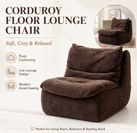 Fauteuil de sol moderne en velours côtelé avec coussin moelleux, chaise d'appoint pour salon, chambre à coucher, coin lecture